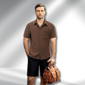 Brown textured shirt