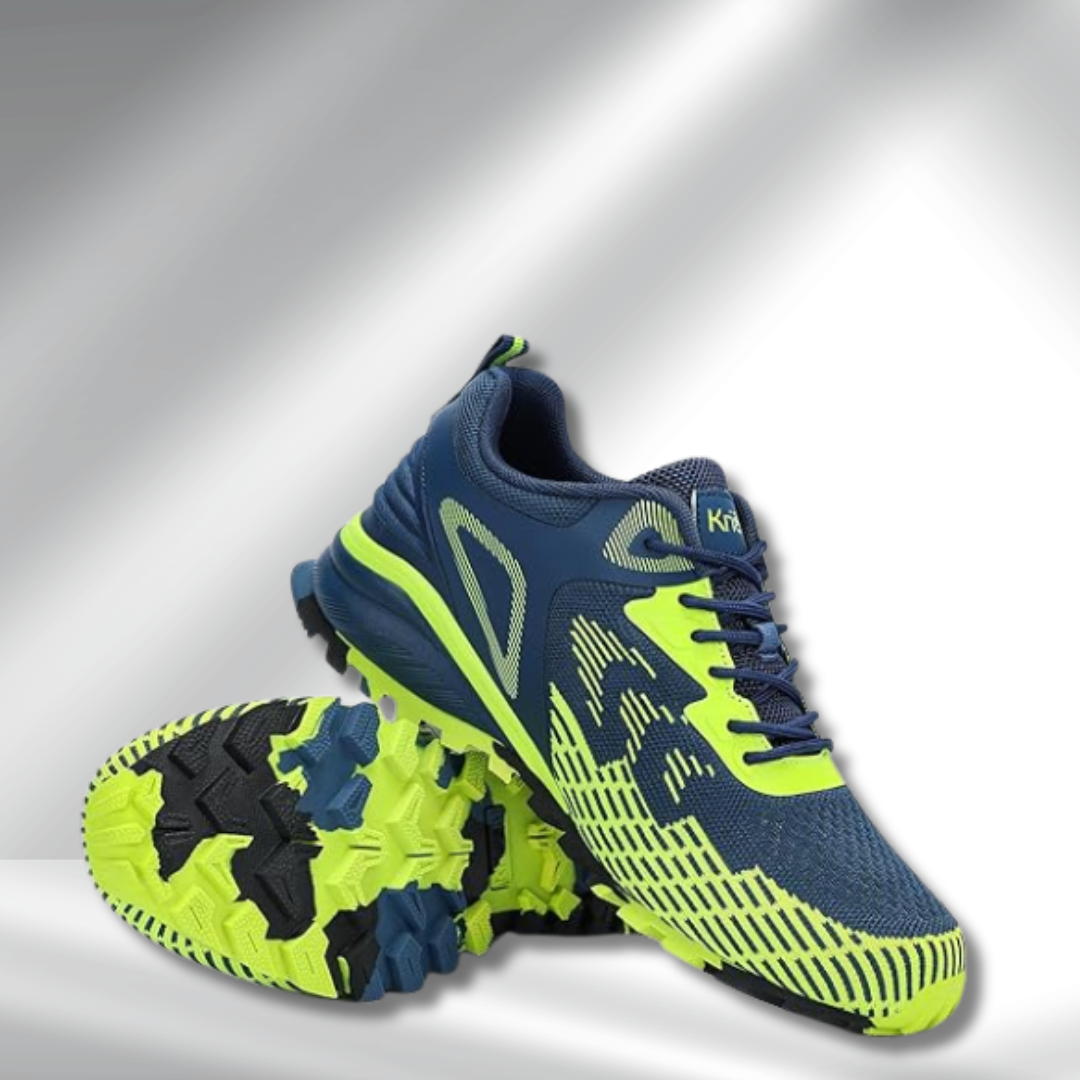 Blue mixed neon sneakers