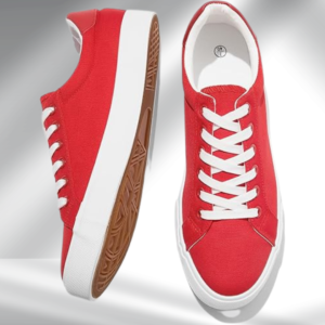 Bold red sneakers